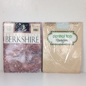 Berkshire Set Of 2 Vintage Sheer Pantyhose Navy And Pale Blue